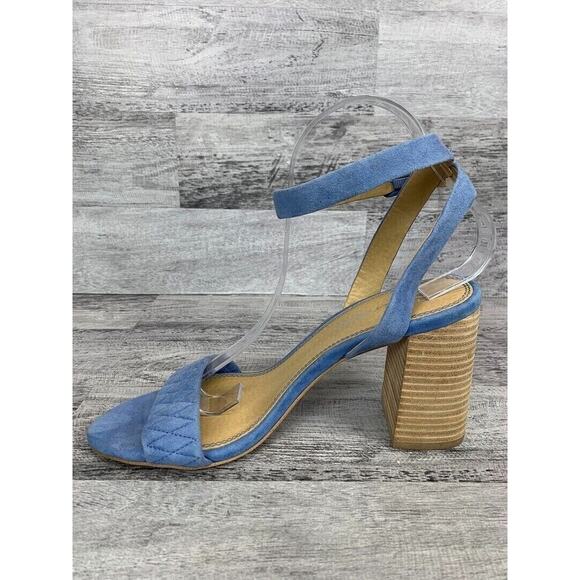 Splendid Womens Blue Suede Ankle Strap Block Heel Sandals Size 9 - Picture 5 of 8